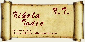 Nikola Todić vizit kartica